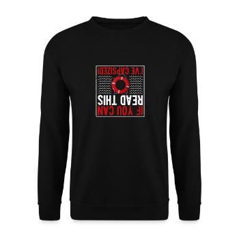 Wenn Sie das lesen können, bin ich gekentert Lust - Unisex Pullover - Schwarz - Vorne - Alina (178cm) & Michal (187cm)