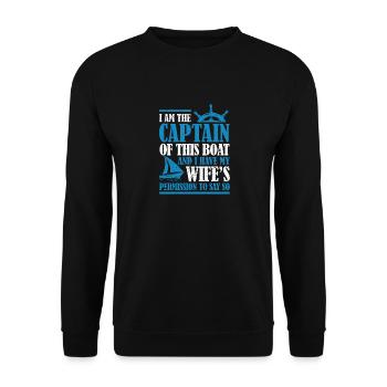 Je suis le capitaine de ce voilier voilier voilier voile - Sweat-shirt Unisexe - noir - Devant - Alina (178cm) & Michal (187cm)