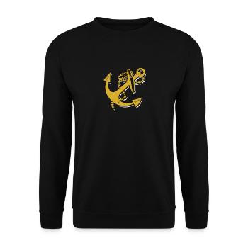 Nautical Anchor Funny Boating Sailors Pirates - Unisex Sweatshirt - black - Front - Alina (178cm) & Michal (187cm)