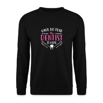 N’ayez pas peur Le dentiste est ici Zahnarzt - Sweat-shirt Unisexe - noir - Devant - Alina (178cm) & Michal (187cm)