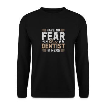 N’ayez pas peur Le dentiste est ici Zahnarzt - Sweat-shirt Unisexe - noir - Devant - Alina (178cm) & Michal (187cm)