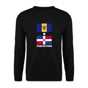Barbados Flagge Barbadier Bajan - Unisex Pullover - Schwarz - Vorne - Alina (178cm) & Michal (187cm)