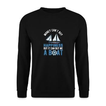 Money can't buy happiness, but it can give me a - Unisex Sweatshirt - black - Front - Alina (178cm) & Michal (187cm)