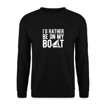 I'd rather be on my boat sailboat - Unisex Sweatshirt - black - Front - Alina (178cm) & Michal (187cm)