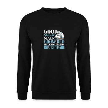 Good sailors never get old Sailing Sailboat Sail - Unisex Sweatshirt - black - Front - Alina (178cm) & Michal (187cm)