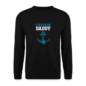Captain Daddy Anchor Funny Sailor Daddy Sailing - Unisex Sweatshirt - black - Front - Alina (178cm) & Michal (187cm)