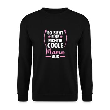 Mutter Muttertag Coole Mama - Unisex Pullover - Schwarz - Vorne - Alina (178cm) & Michal (187cm)