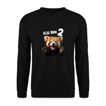 2 Jahre Kleiner Roter Panda Pandas 2. Geburtstag - Unisex Pullover - Schwarz - Vorne - Alina (178cm) & Michal (187cm)