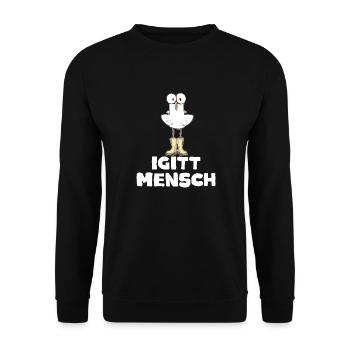 Möwe Sprüche norddeutsch Urlaub Geschenk - Unisex Pullover - Schwarz - Vorne - Alina (178cm) & Michal (187cm)