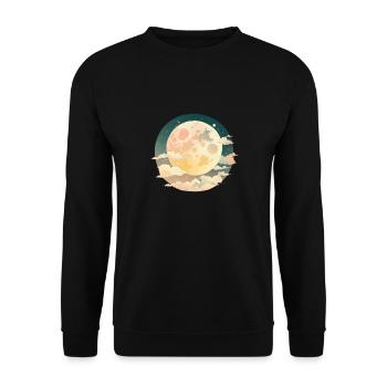 Pleine Lune Phases Lunaires Étoiles de l’espace Fleurs Nature - Sweat-shirt Unisexe - noir - Devant - Alina (178cm) & Michal (187cm)