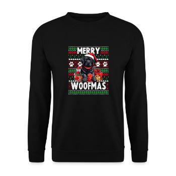 Drôle de conception de Noël de chien Labrador noir - Merry - Sweat-shirt Unisexe - noir - Devant - Alina (178cm) & Michal (187cm)