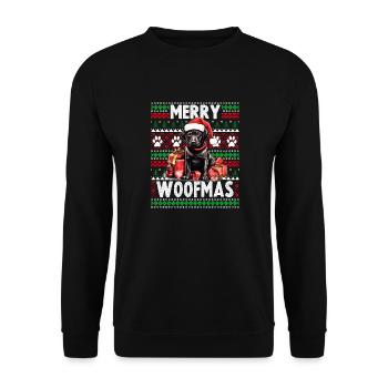 Noël en famille Labrador noir - Noël moche s - Sweat-shirt Unisexe - noir - Devant - Alina (178cm) & Michal (187cm)