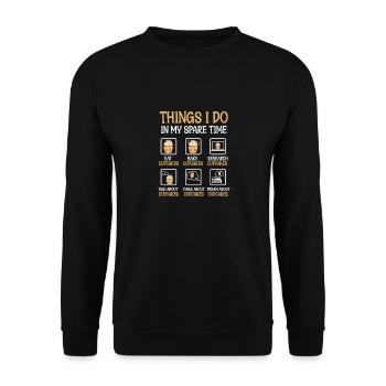 Baker Pastry Cupcake Lover Men Things I Do In My S - Unisex Pullover - Schwarz - Vorne - Alina (178cm) & Michal (187cm)