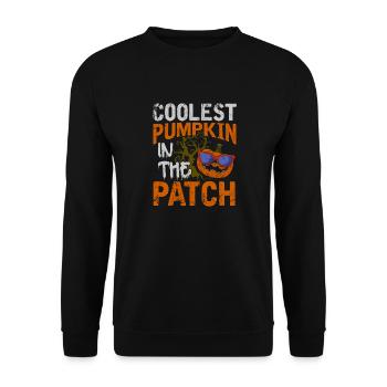La citrouille la plus cool du patch Halloween - Sweat-shirt Unisexe - noir - Devant - Alina (178cm) & Michal (187cm)