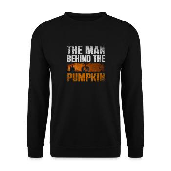 The Man Behind The Pumpkin Halloween Pregnant - Unisex Sweatshirt - black - Front - Alina (178cm) & Michal (187cm)