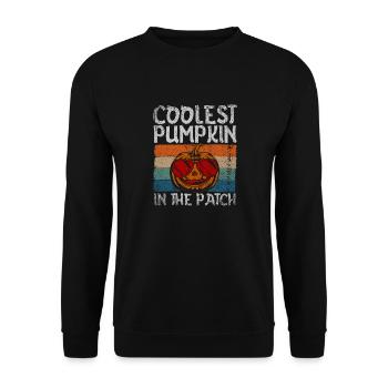 La citrouille la plus cool du patch Halloween - Sweat-shirt Unisexe - noir - Devant - Alina (178cm) & Michal (187cm)