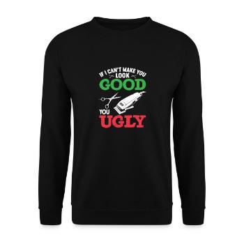 Barber Funny Barber Hairdresser Hairstylist Joke - Unisex Sweatshirt - black - Front - Alina (178cm) & Michal (187cm)