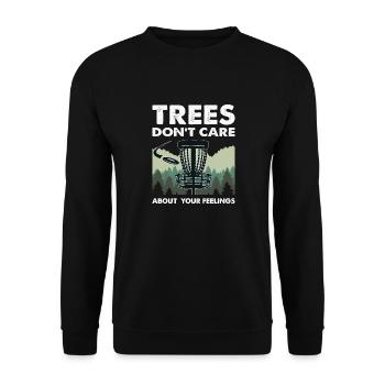 Funny Disc Golf Trees Feeling Folf Frolf Men - Unisex Sweatshirt - black - Front - Alina (178cm) & Michal (187cm)
