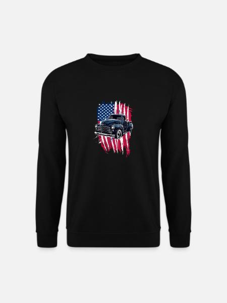 LKW Vintage Old Classic School Amerikanischer Pickup - Unisex Pullover - Schwarz