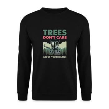 Lustige Discgolf-Bäume kümmern sich nicht um Ihre - Unisex Pullover - Schwarz - Vorne - Alina (178cm) & Michal (187cm)