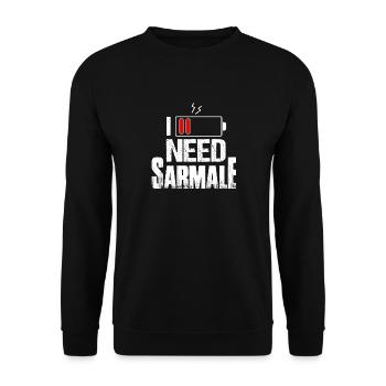 I Need Sarmale Proud Romanian Romania Pride - Unisex Sweatshirt - black - Front - Alina (178cm) & Michal (187cm)