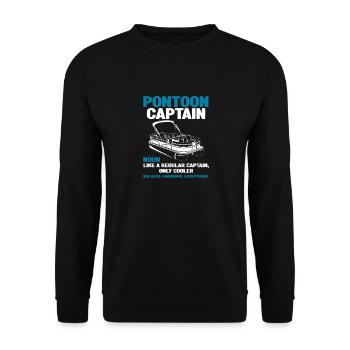Ponton-Kapitän Definition Lustiges Boot Pontoniere - Unisex Pullover - Schwarz - Vorne - Alina (178cm) & Michal (187cm)