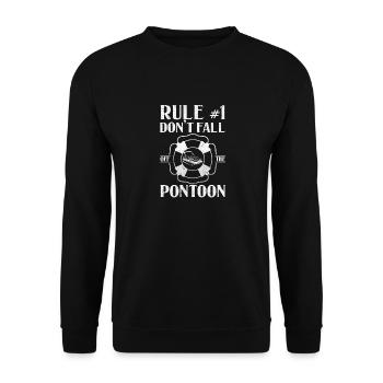 Rule number 1: do not fall off the pontoon boat - Unisex Sweatshirt - black - Front - Alina (178cm) & Michal (187cm)