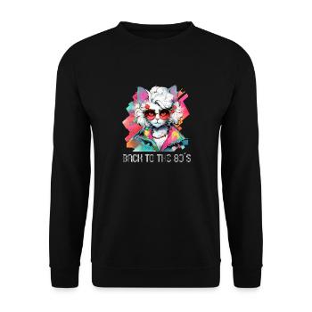 80s Themed Party Back to the 80s Costume - Unisex Sweatshirt - black - Front - Alina (178cm) & Michal (187cm)