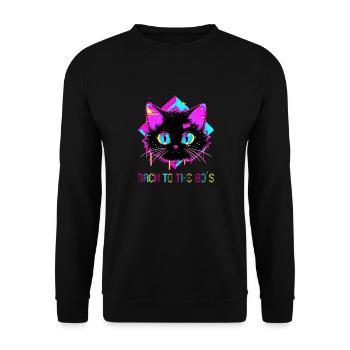 80s Themed Party Back to the 80s Costume - Unisex Sweatshirt - black - Front - Alina (178cm) & Michal (187cm)
