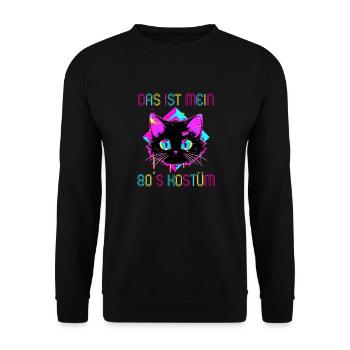 80er Motto Party Das ist mein 80er Kostüm - Unisex Pullover - Schwarz - Vorne - Alina (178cm) & Michal (187cm)