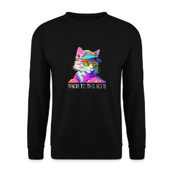 80s Themed Party Back to the 80s Costume - Unisex Sweatshirt - black - Front - Alina (178cm) & Michal (187cm)