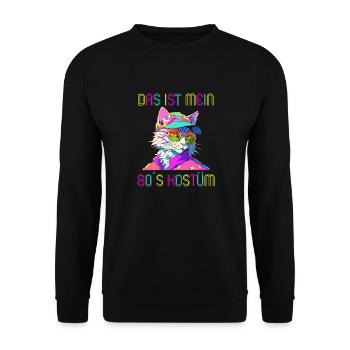80er Motto Party Das ist mein 80er Kostüm - Unisex Pullover - Schwarz - Vorne - Alina (178cm) & Michal (187cm)