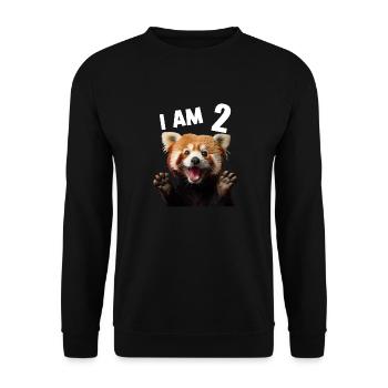 2 Jahre Kleiner Roter Panda Pandas 2. Geburtstag - Unisex Pullover - Schwarz - Vorne - Alina (178cm) & Michal (187cm)