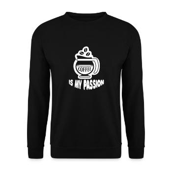 Café cadeau Grain de café Tasse de café Caféine - Sweat-shirt Unisexe - noir - Devant - Alina (178cm) & Michal (187cm)