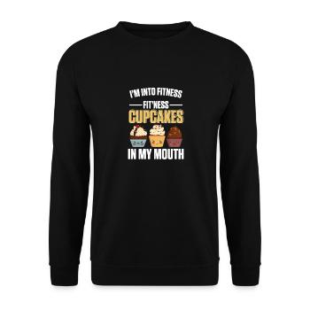 Fitness Cupcake In My Mouth Funny Baker Baking Pas - Unisex Pullover - Schwarz - Vorne - Alina (178cm) & Michal (187cm)