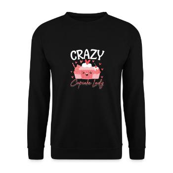 Women Pastry Chef Baking Funny Crazy Cupcake Lady - Unisex Sweatshirt - black - Front - Alina (178cm) & Michal (187cm)