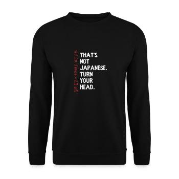 Ce n’est pas japonais Tournez la tête allez chercher de la bière - Sweat-shirt Unisexe - noir - Devant - Alina (178cm) & Michal (187cm)