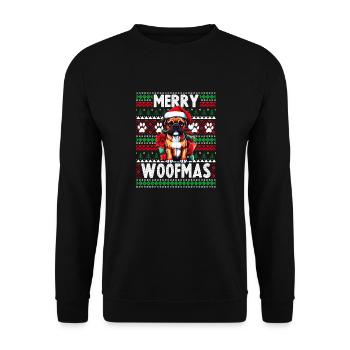 Pelzeltern Weihnachten - Boxer Hundeliebhaber Hässlicher Christus - Unisex Pullover - Schwarz - Vorne - Alina (178cm) & Michal (187cm)