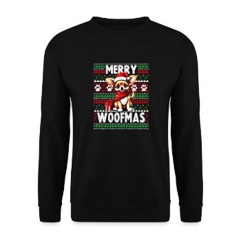 Fur Parent Christmas - Chihuahua Dog Lover Ugly Ch - Unisex Sweatshirt - black - Front - Alina (178cm) & Michal (187cm)