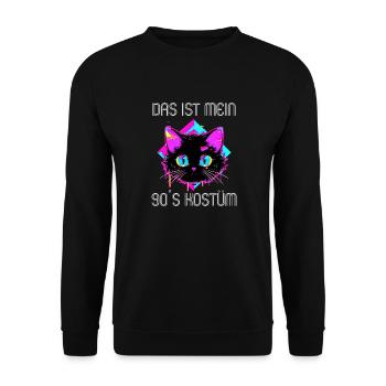 90er Motto Party Das ist mein 90er Kostüm - Unisex Pullover - Schwarz - Vorne - Alina (178cm) & Michal (187cm)