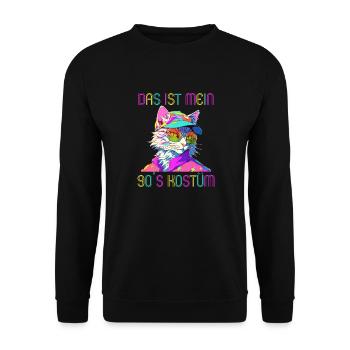 90er Motto Party Das ist mein 90er Kostüm - Unisex Pullover - Schwarz - Vorne - Alina (178cm) & Michal (187cm)
