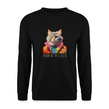 80s motto party This is my 80s costume - Unisex Sweatshirt - black - Front - Alina (178cm) & Michal (187cm)
