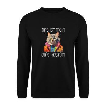 90er Motto Party Das ist mein 90er Kostüm - Unisex Pullover - Schwarz - Vorne - Alina (178cm) & Michal (187cm)