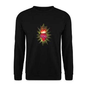 Mary Symbol - Heart of Mary - Unisex Sweatshirt - black - Front - Alina (178cm) & Michal (187cm)