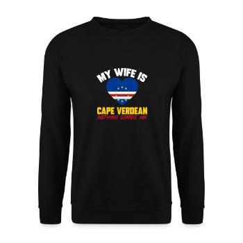 Kap Verde Flagge Cabo Verde Flagge - Unisex Pullover - Schwarz - Vorne - Alina (178cm) & Michal (187cm)