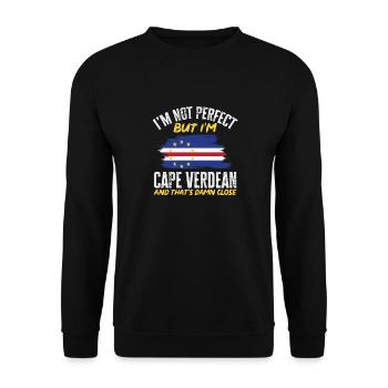 Kap Verde Flagge Cabo Verde Flagge - Unisex Pullover - Schwarz - Vorne - Alina (178cm) & Michal (187cm)
