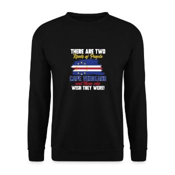 Kap Verde Flagge Cabo Verde Flagge - Unisex Pullover - Schwarz - Vorne - Alina (178cm) & Michal (187cm)