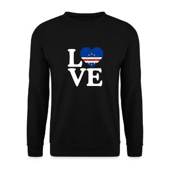 Kap Verde Flagge Cabo Verde Flagge - Unisex Pullover - Schwarz - Vorne - Alina (178cm) & Michal (187cm)