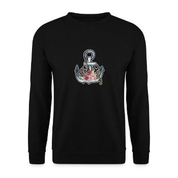 Drôle d’ancre Sailor Voile Voile Boating - Sweat-shirt Unisexe - noir - Devant - Alina (178cm) & Michal (187cm)