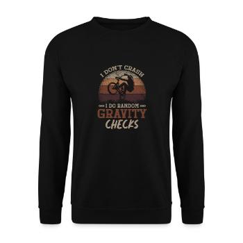 Je ne m’écrase pas Je fais des contrôles de gravité VTT - Sweat-shirt Unisexe - noir - Devant - Alina (178cm) & Michal (187cm)